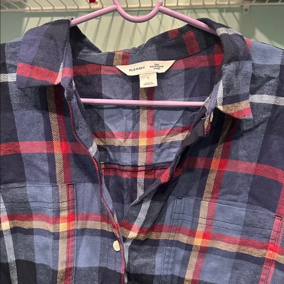 Plaid Button-Up Shirt oversized boyfriend fit - Picture 4 of 5